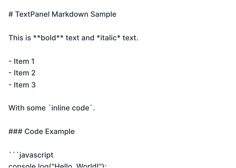Text Panel Raw
